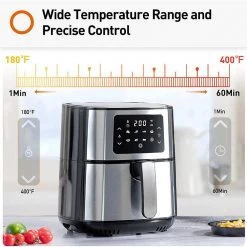 Unbranded 5.8 qt. Multi Tasker 8 Double Basket Air Fryer w/LED Touchscreen 14 Unbranded 5.8 qt. Multi Tasker 8 Double Basket Air Fryer w/LED Touchscreen -Air Fryers shop black air fryers jy 570 44 1000