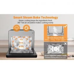 Movisa 26 qt. Black Steam Air Fryer Toast Oven with Presets Menu 12 Movisa 26 qt. Black Steam Air Fryer Toast Oven with Presets Menu -Air Fryers shop black air fryers mvse01 1f 1000