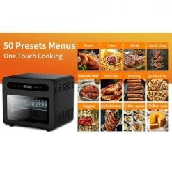 Movisa 26 qt. Black Steam Air Fryer Toast Oven with Presets Menu 13 Movisa 26 qt. Black Steam Air Fryer Toast Oven with Presets Menu -Air Fryers shop black air fryers mvse01 31 1000