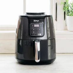 NINJA 4 Qt. Electric Black Air Fryer with Recipe Book (AF101) 22 NINJA 4 Qt. Electric Black Air Fryer with Recipe Book (AF101) -Air Fryers shop black and gray ninja air fryers af101 c3 1000
