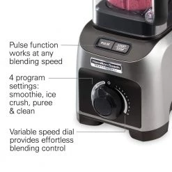 HAMILTON BEACH PROFESSIONAL 32 oz. 14-Speed Black and Grey Countertop Blender with Quiet Shield 14 HAMILTON BEACH PROFESSIONAL 32 oz. 14-Speed Black and Grey Countertop Blender with Quiet Shield -Air Fryers shop black and grey hamilton beach professional countertop blenders 58870 1f 1000