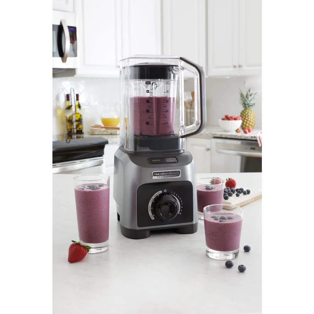 HAMILTON BEACH PROFESSIONAL 32 oz. 14-Speed Black and Grey Countertop Blender with Quiet Shield 5 HAMILTON BEACH PROFESSIONAL 32 oz. 14-Speed Black and Grey Countertop Blender with Quiet Shield - Image 3