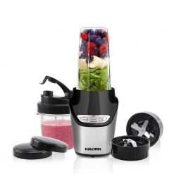 KALORIK 34 oz. 3-Speed Black and Silver Nutrition Blender 8-Piece Set