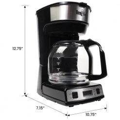 Total Chef 12-Cup Programmable Coffee Maker, Stainless Steel Drip Coffee Machine, Black and Silver 15 Total Chef 12-Cup Programmable Coffee Maker, Stainless Steel Drip Coffee Machine, Black and Silver -Air Fryers shop black and silver total chef drip coffee makers tccm06 76 1000