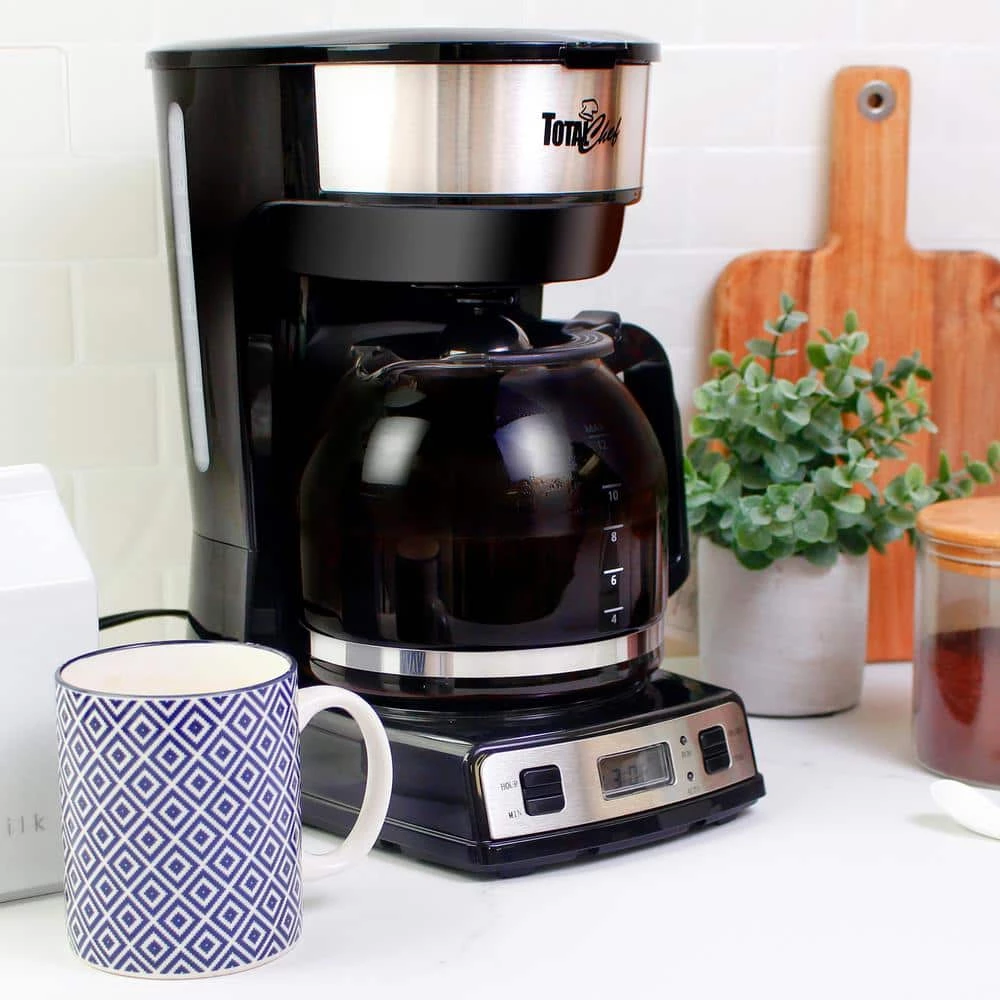 Total Chef 12-Cup Programmable Coffee Maker, Stainless Steel Drip Coffee Machine, Black and Silver 4 Total Chef 12-Cup Programmable Coffee Maker, Stainless Steel Drip Coffee Machine, Black and Silver - Image 2