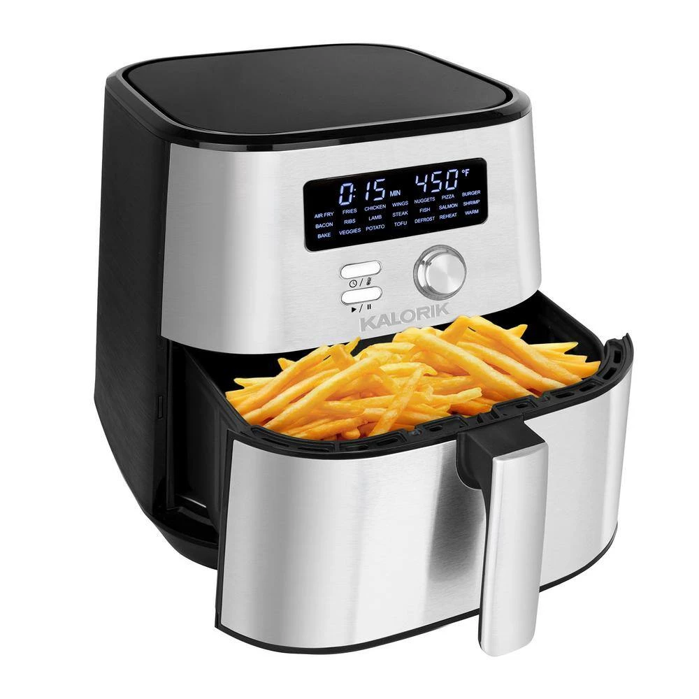 Kalorik MAXX 6 qt. Black and Stainless Steel Digital Air Fryer 4 Kalorik MAXX 6 qt. Black and Stainless Steel Digital Air Fryer - Image 2