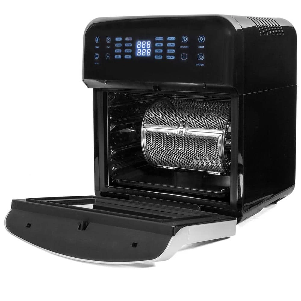 Barton 13 qt. 1600-Watt XL 16-in-1 Black Electric Air Fryer Oven with Rotisserie and Dehydrator Kit 3 Barton 13 qt. 1600-Watt XL 16-in-1 Black Electric Air Fryer Oven with Rotisserie and Dehydrator Kit
