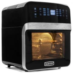 Barton 13 qt. 1600-Watt XL 16-in-1 Black Electric Air Fryer Oven with Rotisserie and Dehydrator Kit 13 Barton 13 qt. 1600-Watt XL 16-in-1 Black Electric Air Fryer Oven with Rotisserie and Dehydrator Kit -Air Fryers shop black barton air fryers 99930 h1 76 1000
