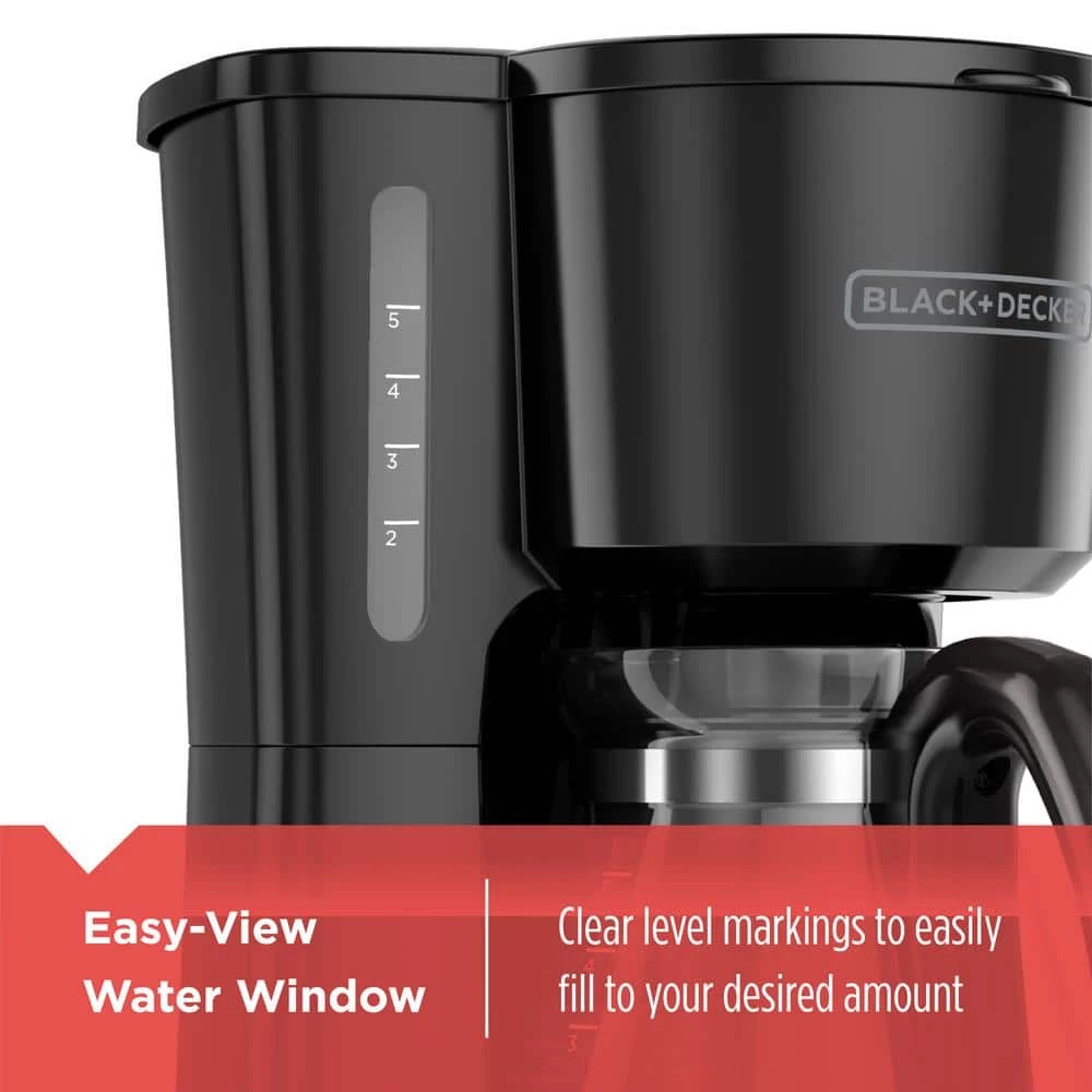 BLACK+DECKER 4-in-1 5-Cup Black Drip Coffee Maker 5 BLACK+DECKER 4-in-1 5-Cup Black Drip Coffee Maker - Image 3