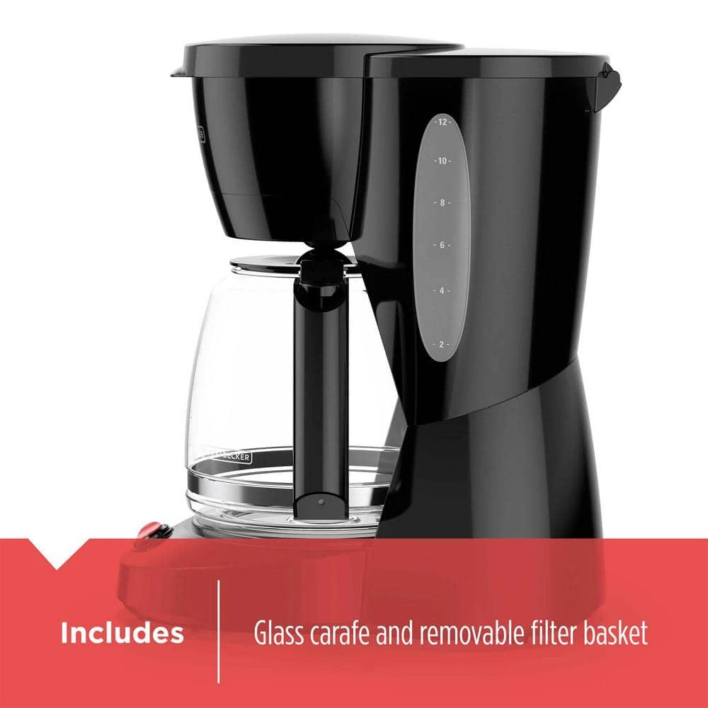 BLACK+DECKER 12-Cup Black Switch Coffee Maker with Duralife Glass Carafe 7 BLACK+DECKER 12-Cup Black Switch Coffee Maker with Duralife Glass Carafe - Image 5