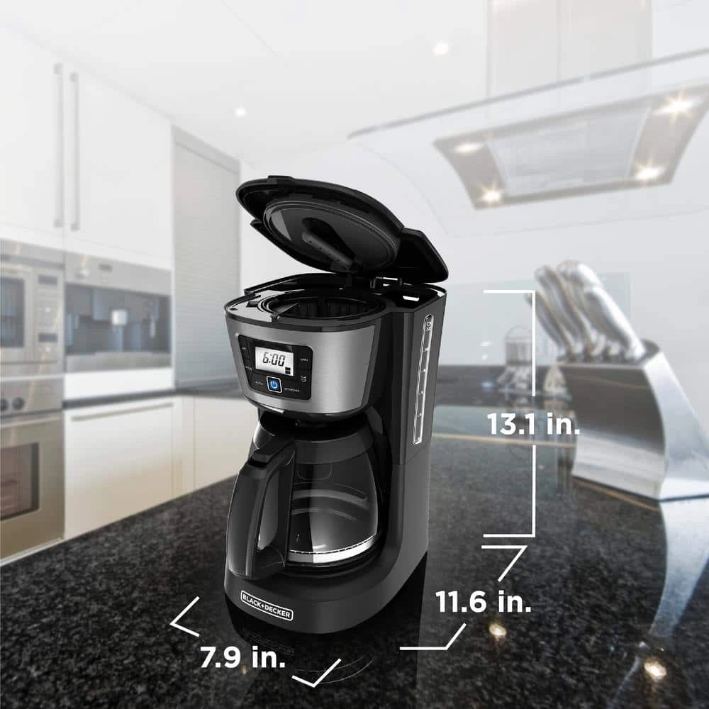 BLACK+DECKER 12-Cup Programmable Black Coffee Maker with Built-In Timer 11 BLACK+DECKER 12-Cup Programmable Black Coffee Maker with Built-In Timer - Image 9