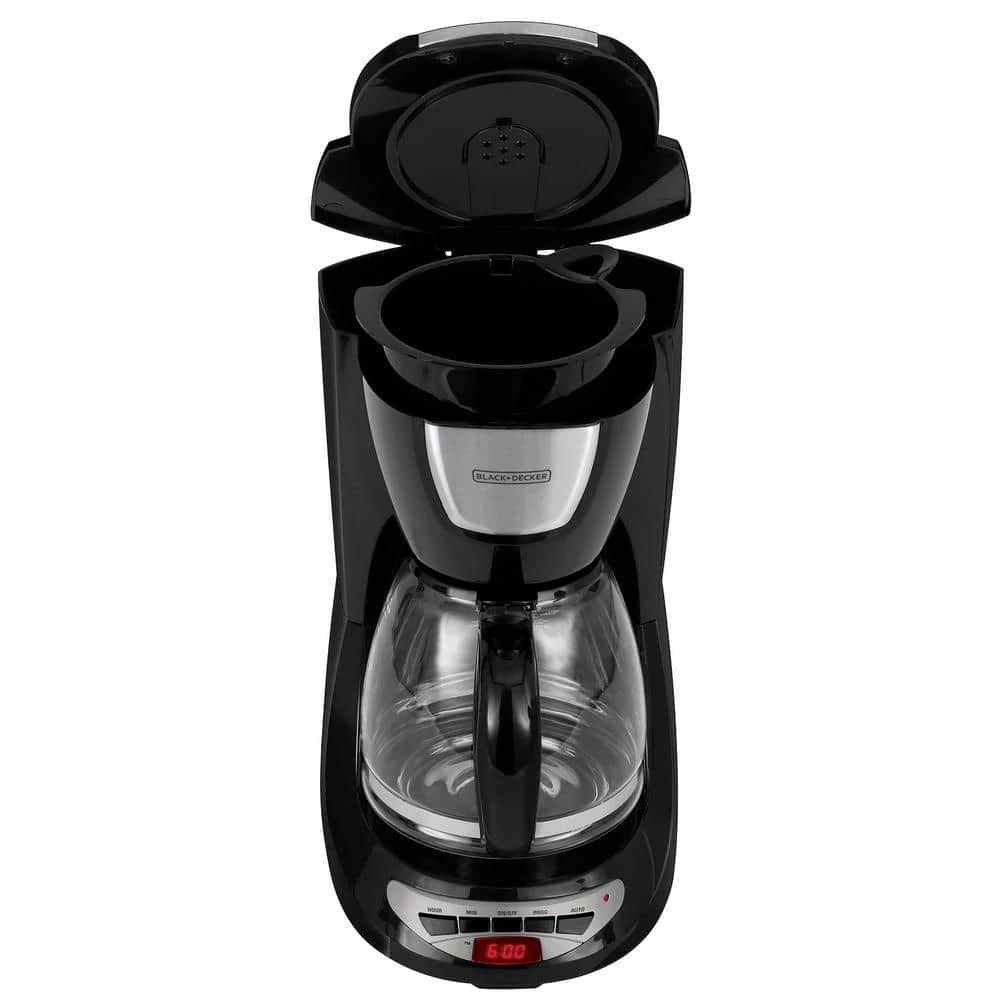 BLACK+DECKER 12-Cup Programmable Black Drip Coffee Maker with Glass Carafe, Built-In Timer and Automatic Shut-Off 5 BLACK+DECKER 12-Cup Programmable Black Drip Coffee Maker with Glass Carafe, Built-In Timer and Automatic Shut-Off - Image 3