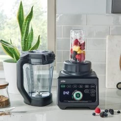 Braun TriForce 68 oz. 10 Speeds Plus Pulse Black Power Blender with Smoothie2Go -Air Fryers shop black braun countertop blenders jb9041bk 1f 1000