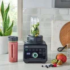 Braun TriForce 68 oz. 10 Speeds Plus Pulse Black Power Blender with Smoothie2Go -Air Fryers shop black braun countertop blenders jb9041bk 4f 1000