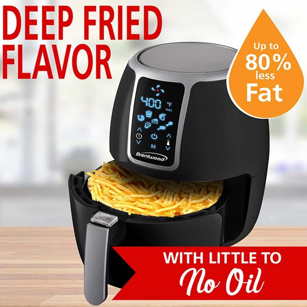 Brentwood Small 1400-Watt 4 qt. Black Electric Digital Air Fryer with Temperature Control 7 Brentwood Small 1400-Watt 4 qt. Black Electric Digital Air Fryer with Temperature Control - Image 5