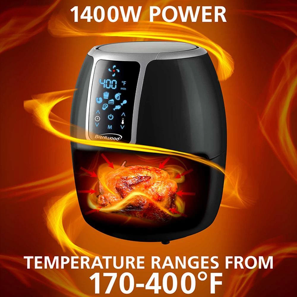 Brentwood Small 1400-Watt 4 qt. Black Electric Digital Air Fryer with Temperature Control 10 Brentwood Small 1400-Watt 4 qt. Black Electric Digital Air Fryer with Temperature Control - Image 8