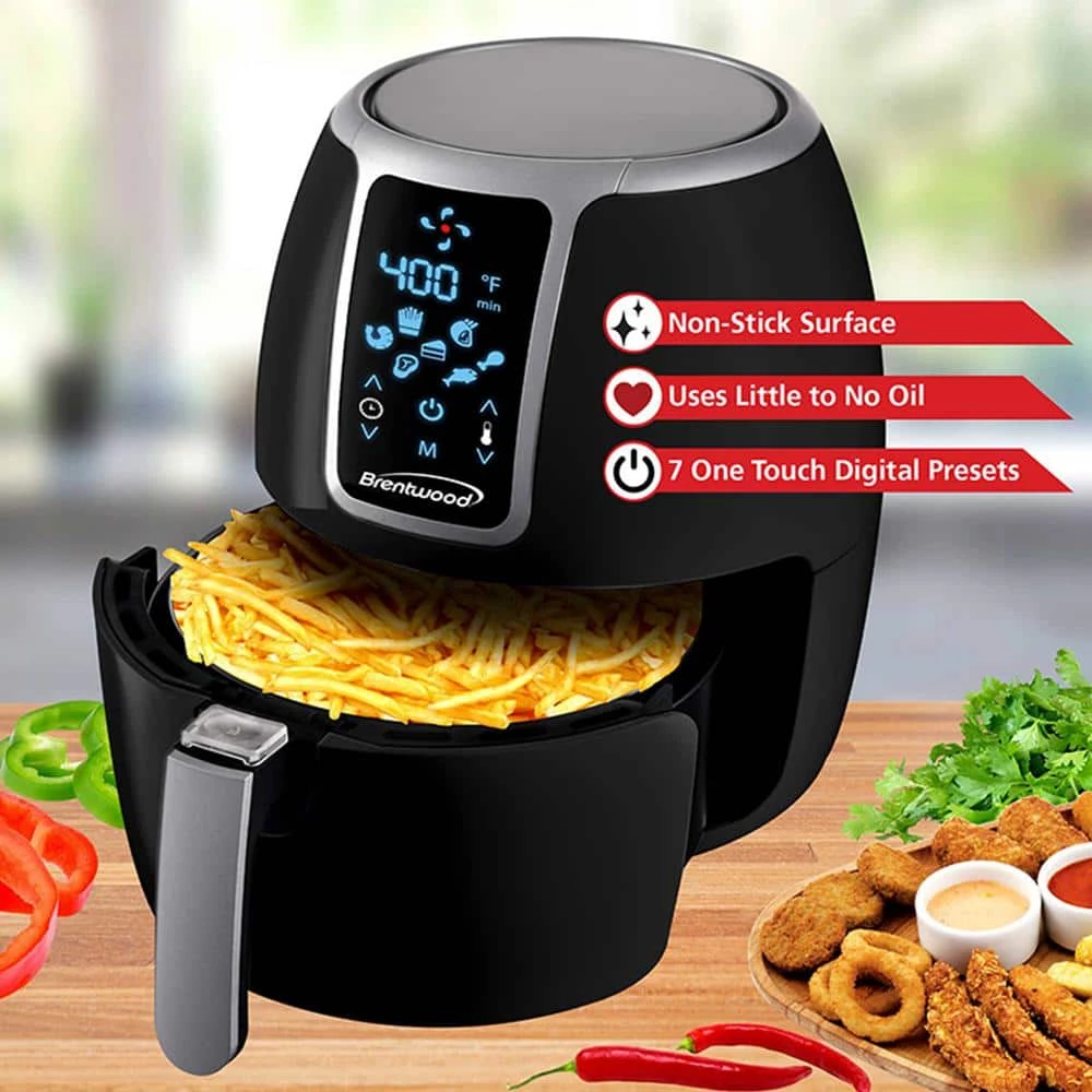 Brentwood Small 1400-Watt 4 qt. Black Electric Digital Air Fryer with Temperature Control 5 Brentwood Small 1400-Watt 4 qt. Black Electric Digital Air Fryer with Temperature Control - Image 3