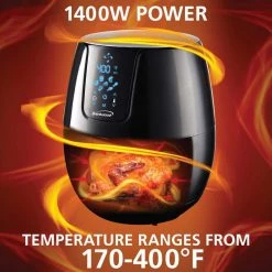 Brentwood 5 Qt. Black Electric Digital Air Fryer -Air Fryers shop black brentwood air fryers af 500dbk 4f 1000