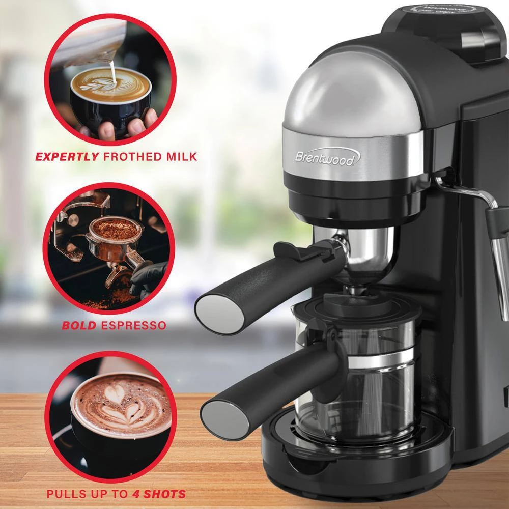 Brentwood GA-135BK Espresso and Cappuccino Maker in Black 7 Brentwood GA-135BK Espresso and Cappuccino Maker in Black - Image 5