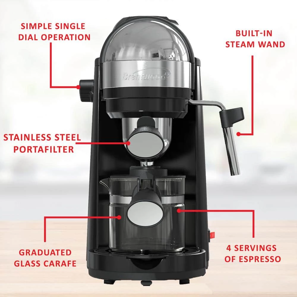 Brentwood GA-135BK Espresso and Cappuccino Maker in Black 8 Brentwood GA-135BK Espresso and Cappuccino Maker in Black - Image 6