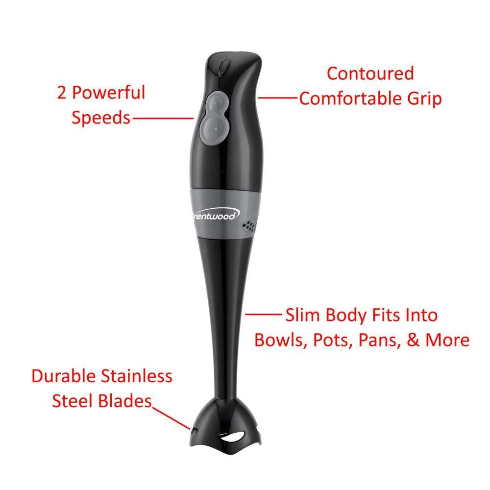 Brentwood 2-Speed Black 200W Hand Blender in 5 Brentwood 2-Speed Black 200W Hand Blender in - Image 3