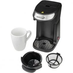 Brentwood 1-Cup Black Single-Serve Coffee Maker with Mug 14 Brentwood 1-Cup Black Single-Serve Coffee Maker with Mug -Air Fryers shop black brentwood single serve coffee makers ts 111bk fa 1000