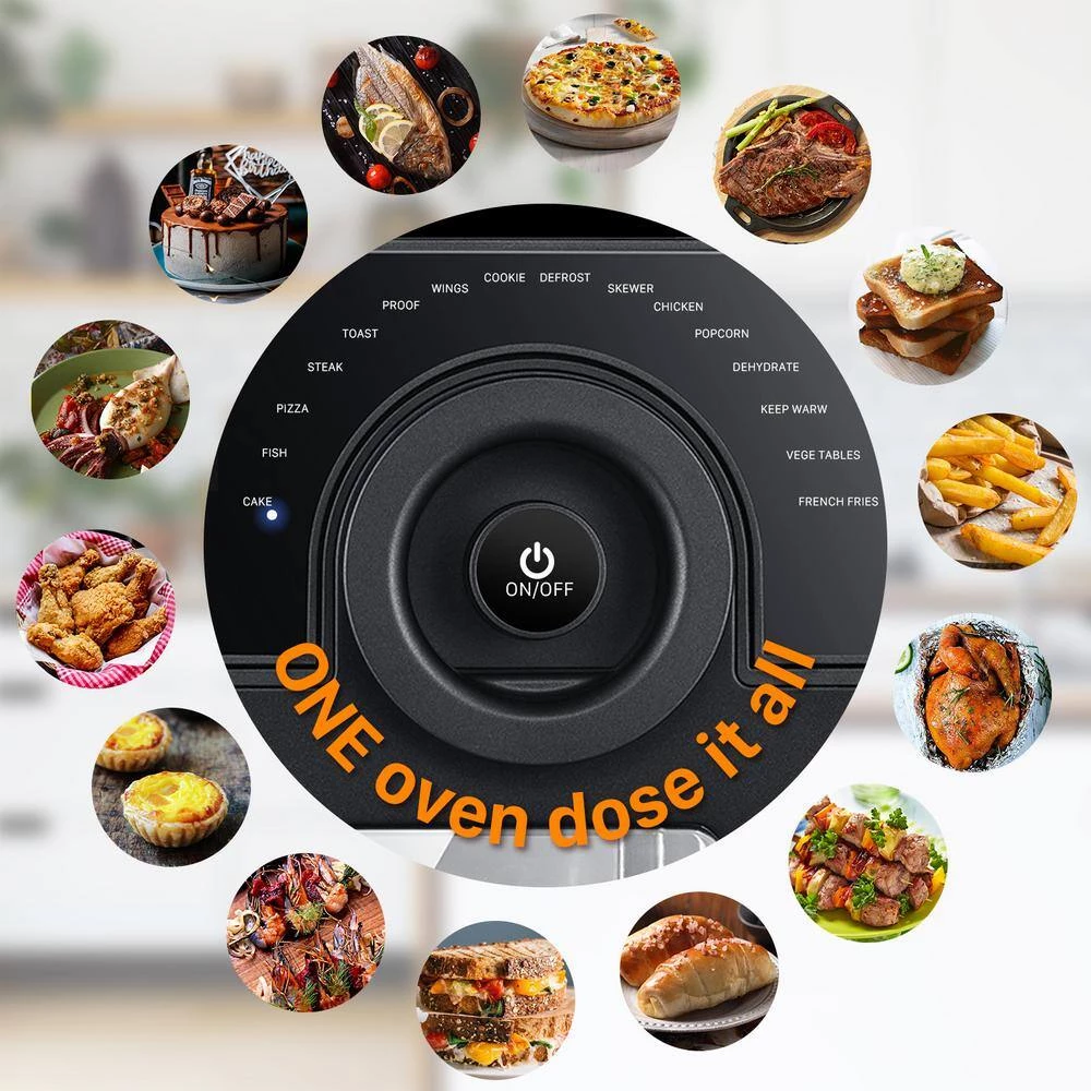 Cadeninc 15 qt. Black 16-in-1 Digital Air Fryer Oven with Rotisserie and Dehydrator, 8-Accessories Included 10 Cadeninc 15 qt. Black 16-in-1 Digital Air Fryer Oven with Rotisserie and Dehydrator, 8-Accessories Included - Image 8