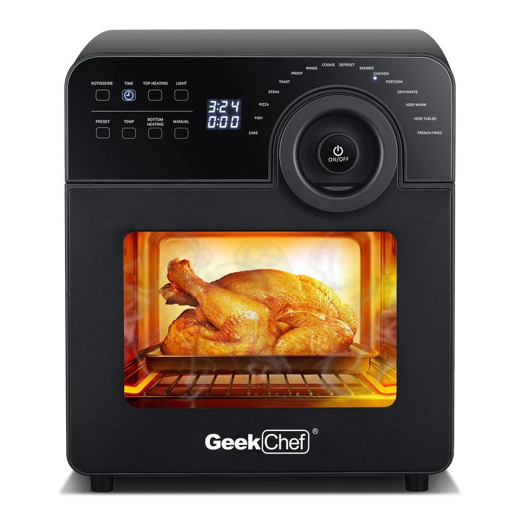 Cadeninc 15 qt. Black 16-in-1 Digital Air Fryer Oven with Rotisserie and Dehydrator, 8-Accessories Included 5 Cadeninc 15 qt. Black 16-in-1 Digital Air Fryer Oven with Rotisserie and Dehydrator, 8-Accessories Included - Image 3