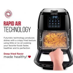 Chefman 6.3 qt. Black Air Fryer TurboFry 11 Chefman 6.3 qt. Black Air Fryer TurboFry -Air Fryers shop black chefman air fryers rj38 6 rdo 4f 1000