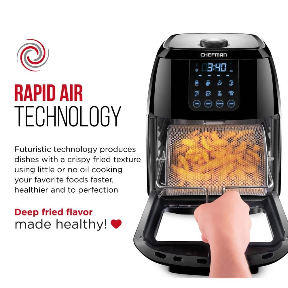 Chefman 6.3 qt. Black Air Fryer TurboFry 5 Chefman 6.3 qt. Black Air Fryer TurboFry - Image 3