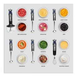 CHEFWAVE 500-Watt 9-Speed Black Immersion Blender with attachments -Air Fryers shop black chefwave immersion blenders cw hb500 31 1000