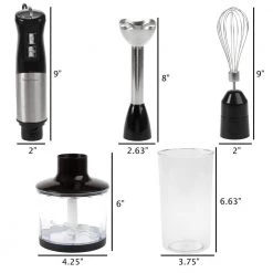 Classic Cuisine 6-Speed 4-in-1 Black Immersion Blender with Chopper and Whisk Attachment 13 Classic Cuisine 6-Speed 4-in-1 Black Immersion Blender with Chopper and Whisk Attachment -Air Fryers shop black classic cuisine immersion blenders hw031118 c3 1000