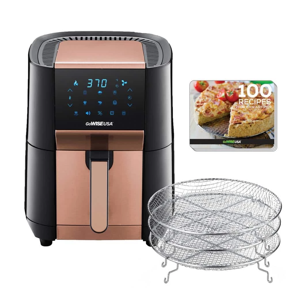 GoWISE USA 7 Qt. Black/Copper Air Fryer and Dehydrator Max XL 3 GoWISE USA 7 Qt. Black/Copper Air Fryer and Dehydrator Max XL