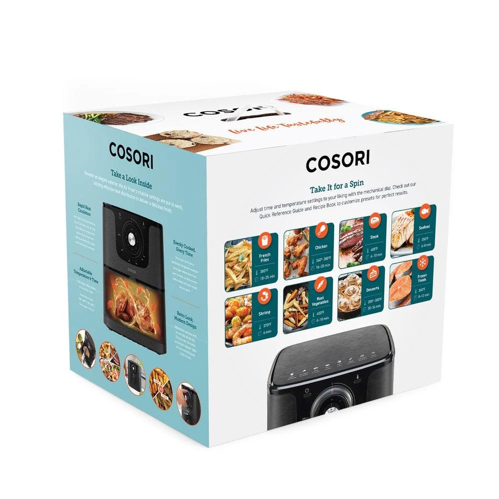 Cosori Premium Black 5.8 QT Air Fryer with Bonus Skewer Rack Set 9 Cosori Premium Black 5.8 QT Air Fryer with Bonus Skewer Rack Set - Image 7