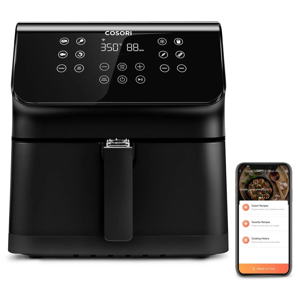 Cosori Pro XLS II Smart 5.8 qt. Black Digital Air Fryer with Pizza Pan 3 Cosori Pro XLS II Smart 5.8 qt. Black Digital Air Fryer with Pizza Pan