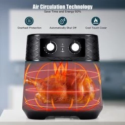 Costway 5.3 QT. Black Electric Hot Air Fryer 1700W Stainless steel Non-Stick Fry Basket 19 Costway 5.3 QT. Black Electric Hot Air Fryer 1700W Stainless steel Non-Stick Fry Basket -Air Fryers shop black costway air fryers ep24808us bk 44 1000