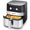 Costway 5.3 QT. Black Electric Hot Air Fryer 1700W Stainless steel Non-Stick Fry Basket -Air Fryers shop black costway air fryers ep24808us bk 64 1000