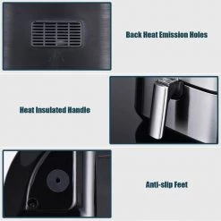 Costway 5.3 QT. Black Electric Hot Air Fryer 1700W Stainless steel Non-Stick Fry Basket 15 Costway 5.3 QT. Black Electric Hot Air Fryer 1700W Stainless steel Non-Stick Fry Basket -Air Fryers shop black costway air fryers ep24808us bk 66 1000