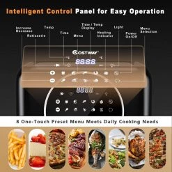Costway 10.6 qt. Black 8-in-1 Air Fryer with Rotisserie Digital Toaster Oven -Air Fryers shop black costway air fryers ep24809us 44 1000