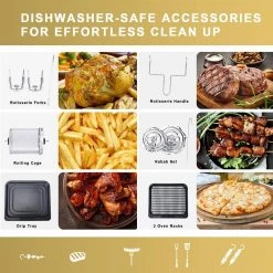 Costway 10.6 qt. Black 8-in-1 Air Fryer with Rotisserie Digital Toaster Oven -Air Fryers shop black costway air fryers ep24809us 76 1000