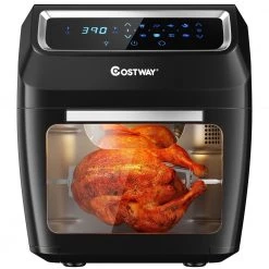 Costway 6 qt. Black 1700W Electric Air Fryer Oven 8-In-1 Rotisserie Dehydrator w/Accessories