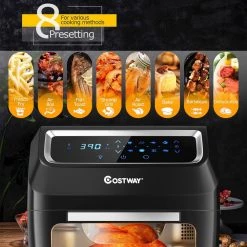 Costway 6 qt. Black 1700W Electric Air Fryer Oven 8-In-1 Rotisserie Dehydrator w/Accessories -Air Fryers shop black costway air fryers ep24925us dk 76 1000