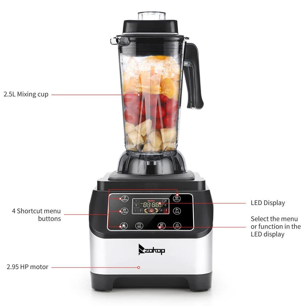 Winado 88 oz. 4-Speed Black Electronic Countertop Blender 6 Winado 88 oz. 4-Speed Black Electronic Countertop Blender - Image 4