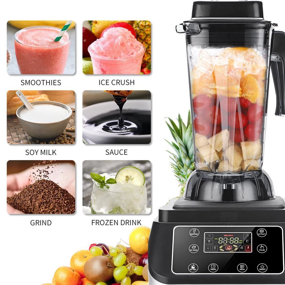 Winado 88 oz. 4-Speed Black Electronic Countertop Blender 5 Winado 88 oz. 4-Speed Black Electronic Countertop Blender - Image 3
