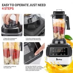 Winado 88 oz. 4-Speed Black Electronic Countertop Blender 14 Winado 88 oz. 4-Speed Black Electronic Countertop Blender -Air Fryers shop black countertop blenders 525100672822 fa 1000