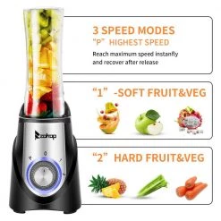 Winado 21 oz. 3-Speed Black Electronic Countertop Blender 12 Winado 21 oz. 3-Speed Black Electronic Countertop Blender -Air Fryers shop black countertop blenders 653114276443 1f 1000