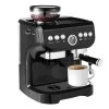 Edendirect 10-Cup Black Espresso Drip Coffee Maker, Built-in Coffee Grinder, Automatic off, Milk Froth