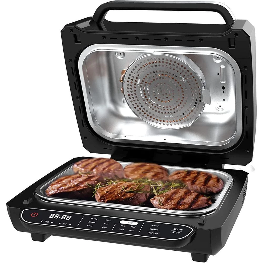 Edendirect 4 qt. Smart 7-in-1 Indoor Electric Grill Air Fryer Family Large Capacity with Air Crisp Dehydrate Roast Bake Broil Pizza 3 Edendirect 4 qt. Smart 7-in-1 Indoor Electric Grill Air Fryer Family Large Capacity with Air Crisp Dehydrate Roast Bake Broil Pizza