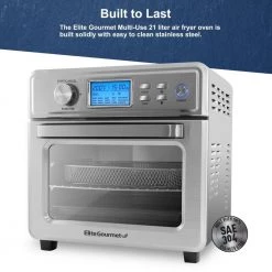 Elite Gourmet 22 qt. Black Stainless Steel Digital Air Fryer Oven with LCD Display and Interior Light- Silver 11 Elite Gourmet 22 qt. Black Stainless Steel Digital Air Fryer Oven with LCD Display and Interior Light- Silver -Air Fryers shop black elite gourmet air fryers eaf8190db 44 1000
