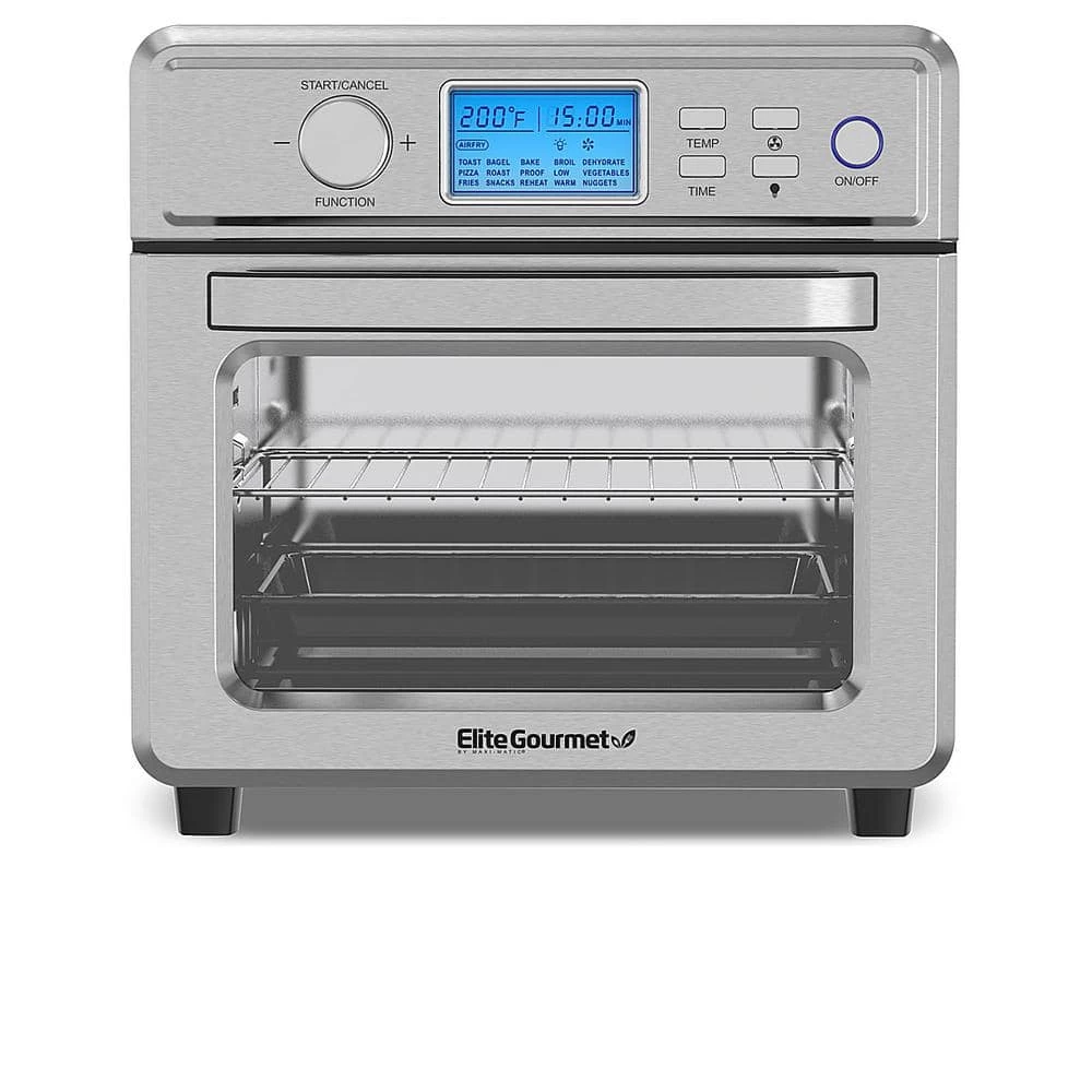 Elite Gourmet 22 qt. Black Stainless Steel Digital Air Fryer Oven with LCD Display and Interior Light- Silver 3 Elite Gourmet 22 qt. Black Stainless Steel Digital Air Fryer Oven with LCD Display and Interior Light- Silver